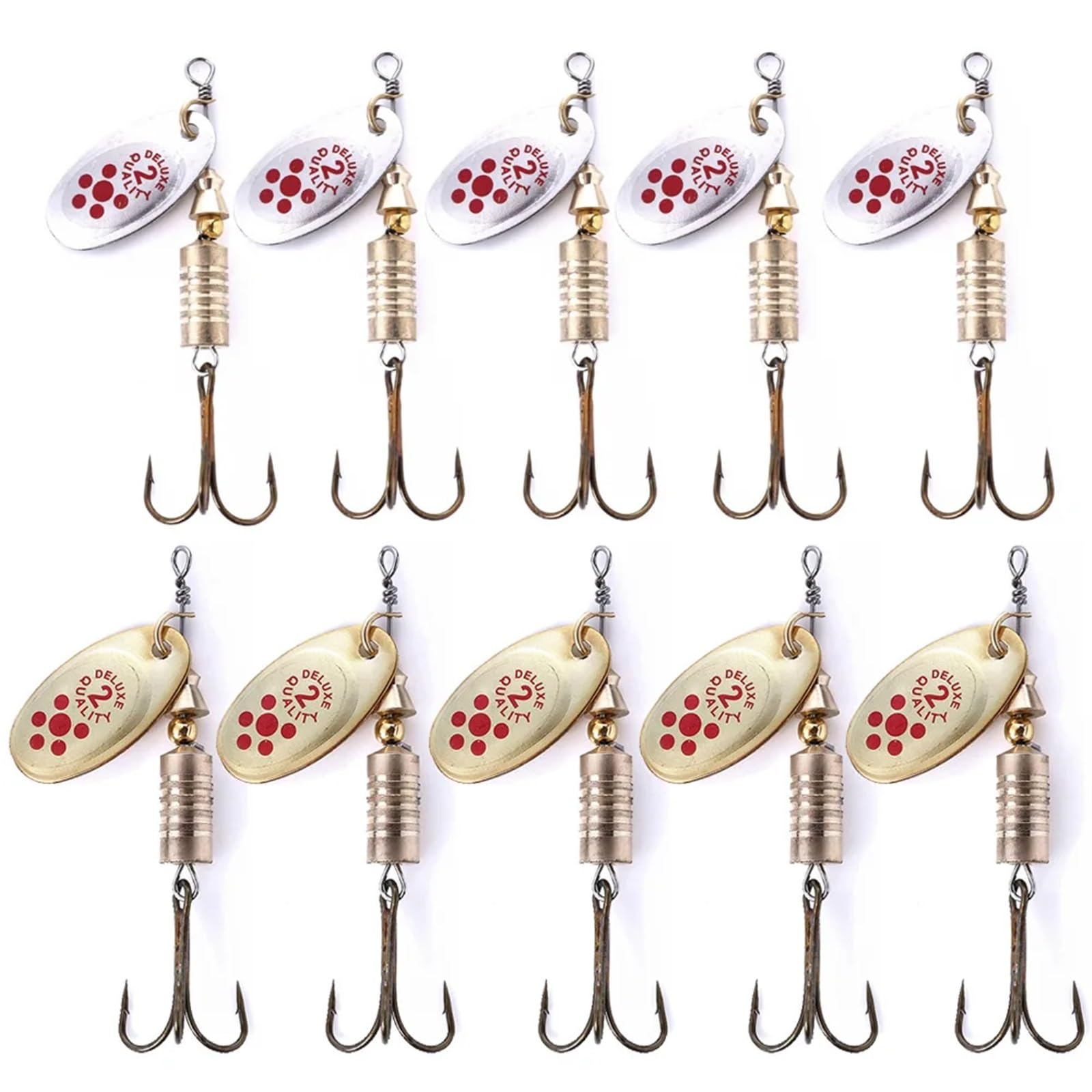 Fishing Lure Making Kit - 10Pcs Portable Rotating Metal Lure 6.7cm