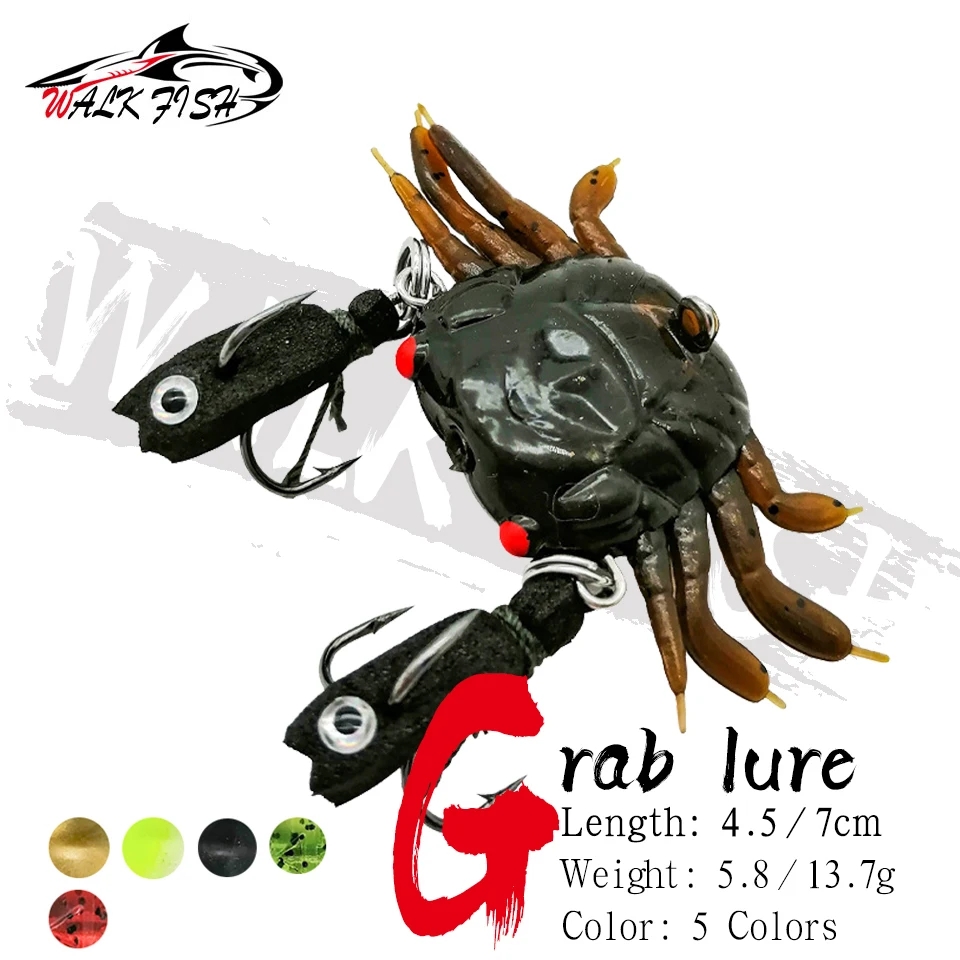 Fishing Lure Soft Plastic - WALK FISH 1PCS Crab Soft Lure