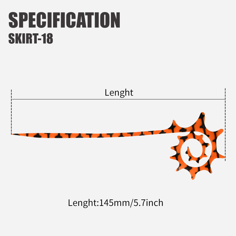 TEASER 5pcs SKIRT-18 145mm Sil - Fishing Lure Jig 评论和价格