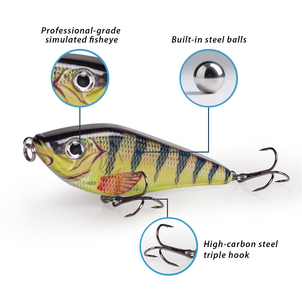 80mm/15.5g Muskies Jerkbait Pi - Fishing Lure Jerkbait 评论和价格