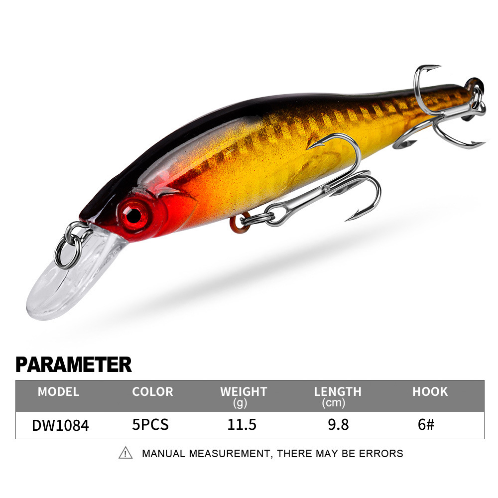 5 Colors Squid Sea Minnow Fish - Fishing Lure Jerkbait 评论和价格