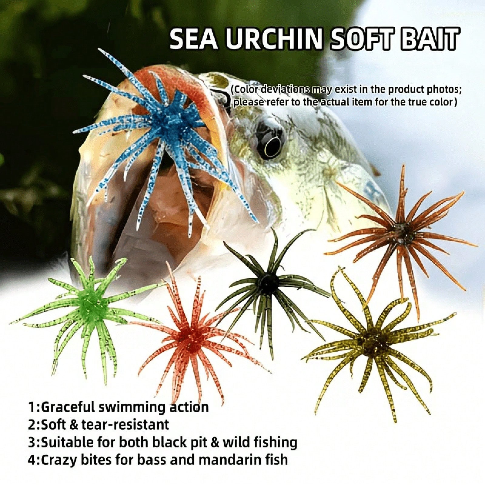 6Pcs Fishing Sea Urchin Soft L - Fishing Lure Soft Plastic 评论和价格