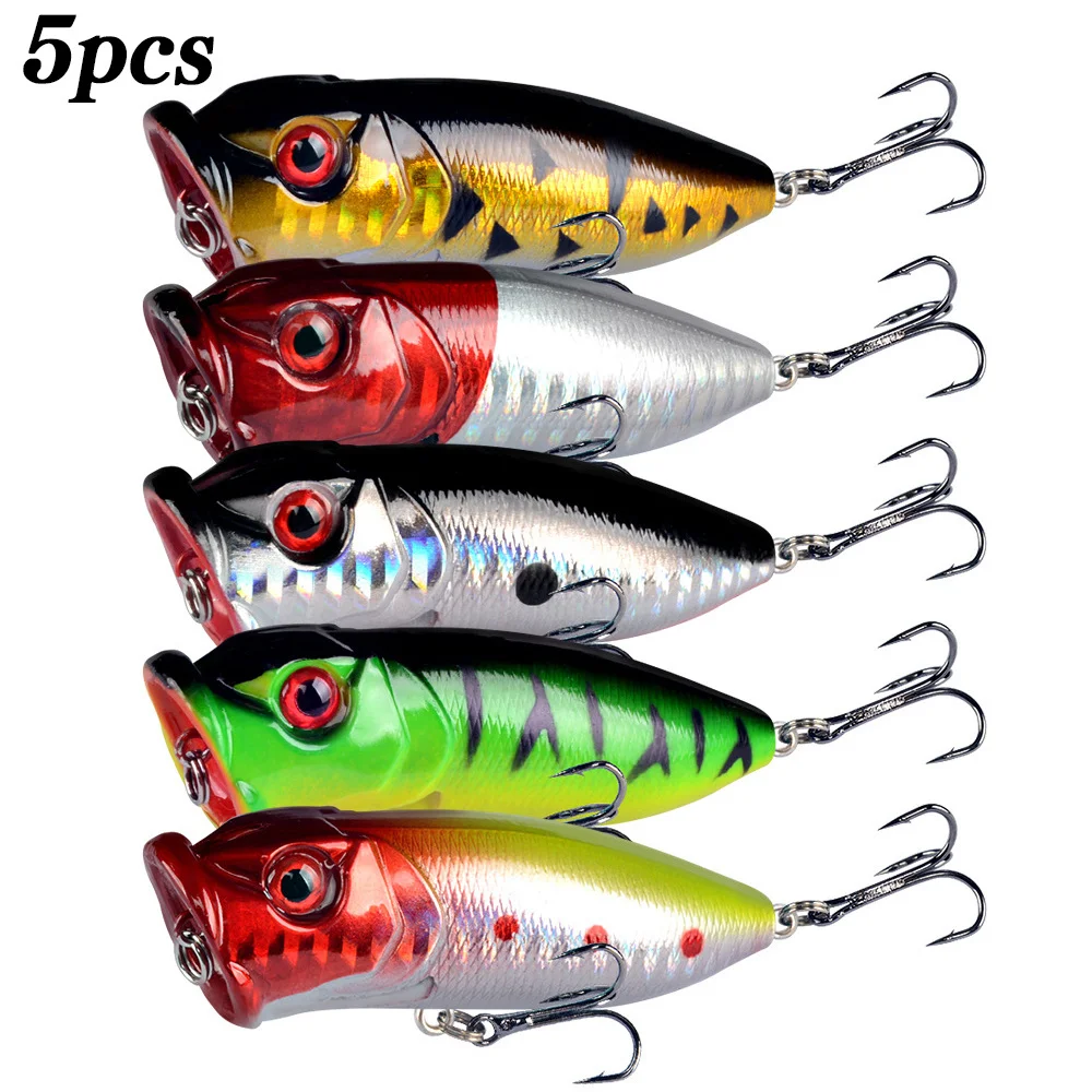 5Pcs Popper Fishing Lures 3d E - Fishing Lure Popper 评论和价格