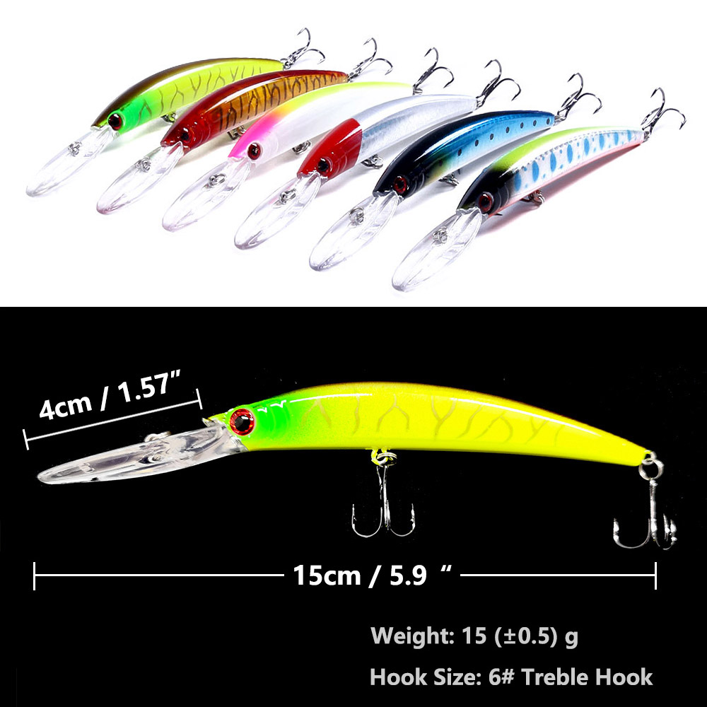 1PCS 15cm 15g  Deep Diving Jer - Fishing Lure Jerkbait 评论和价格