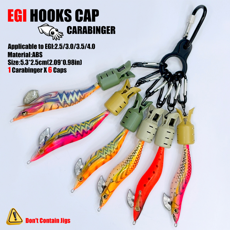 Squid Jig Hook Caps and Carabi - Fishing Lure Jig 评论和价格