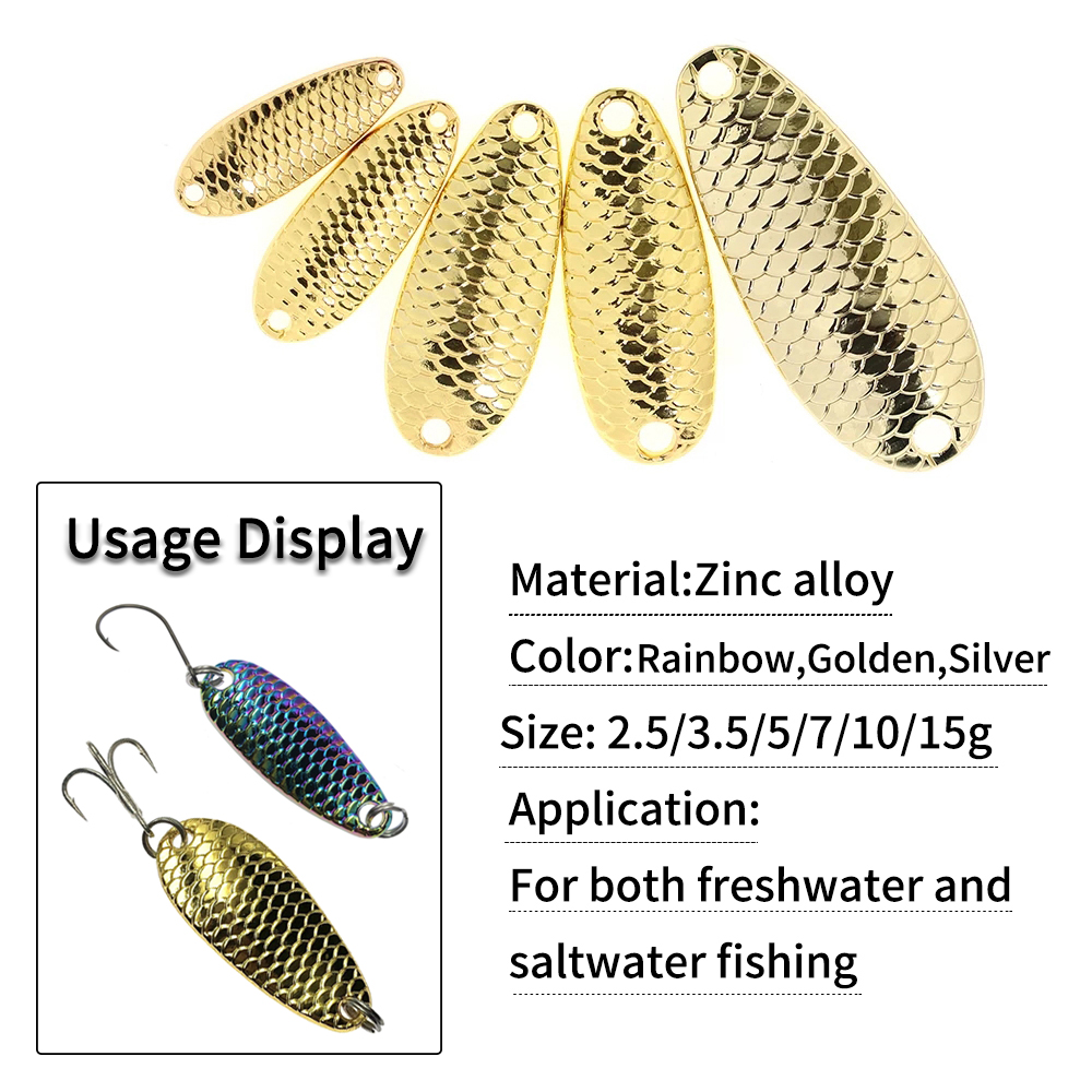5PCS 6PCS Nickel Finish Fish S - Fishing Lure Spoon 评论和价格