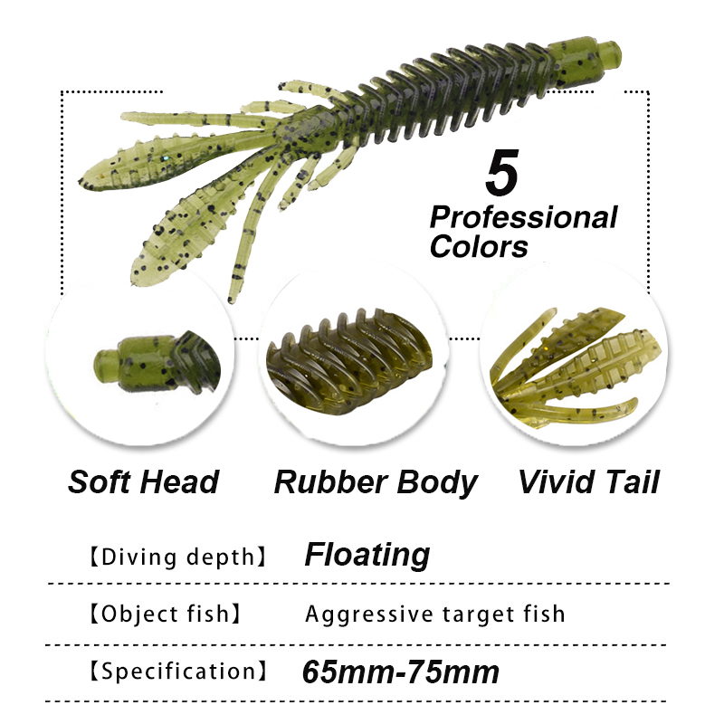 WESTBASS 5PCS Soft Larva Baits - Fishing Lure Spinnerbait 评论和价格