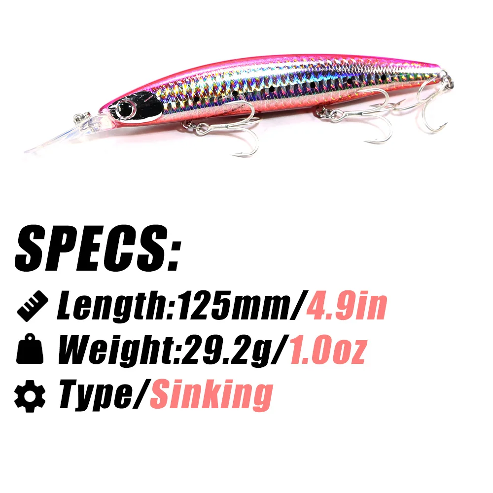 B&U 125mm Sinking Minnow Sea F - Fishing Lure Jerkbait 评论和价格