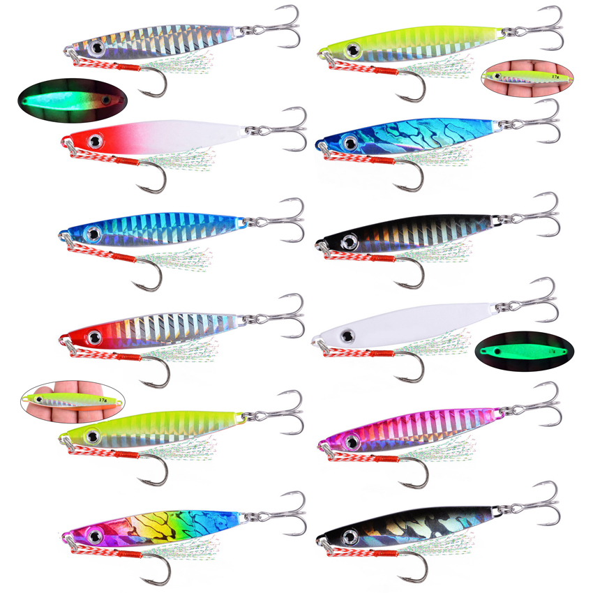 12pcs Fishing Metal Lures Jig  - Fishing Lure Blade Bait 评论和价格